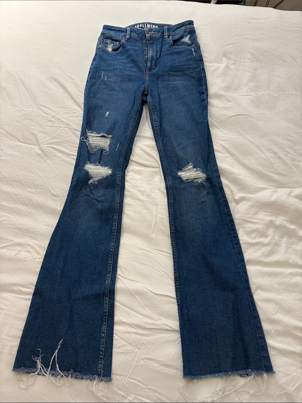 Idyllwind Dark Blue Distressed Flare Jeans by Miranda lambert